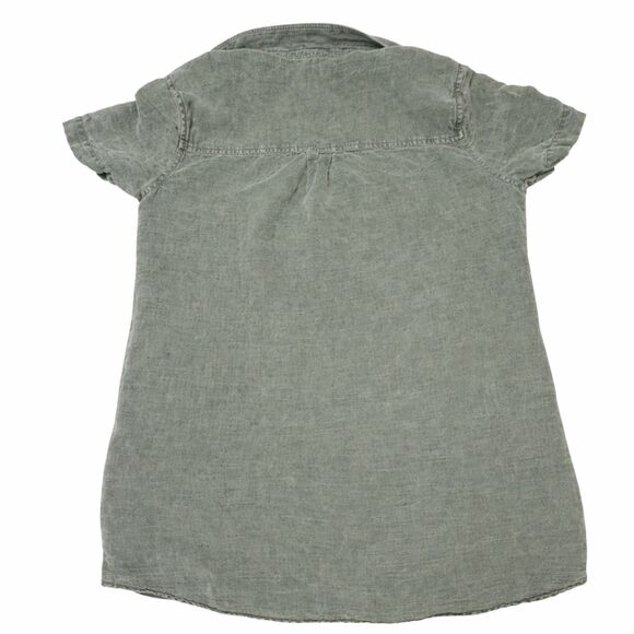 Lucky Brand Shirt Dress L Sage Green Linen Blend Pockets Casual Summer Bohochic - Picture 8 of 8